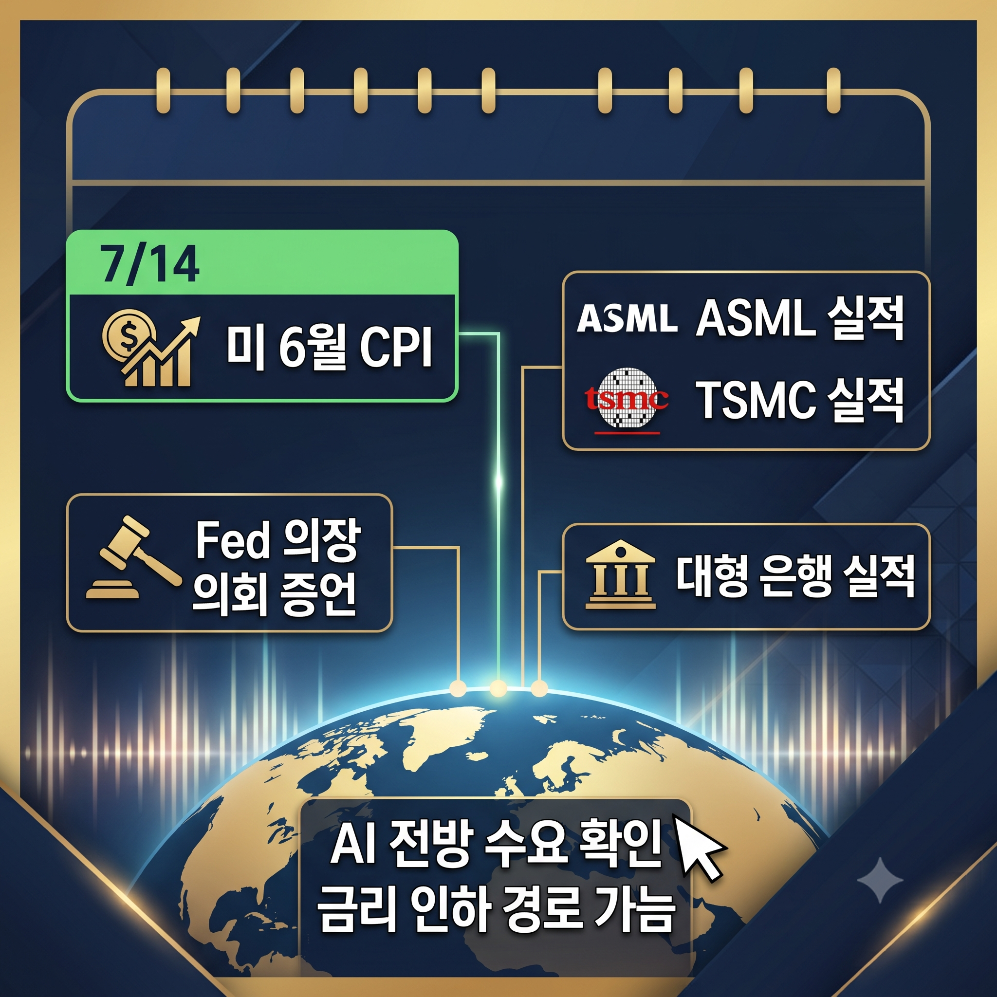 미국 6월 CPI 및 ASML, TSMC 실적 발표 등 이번 주 핵심 금융 캘린더 안내