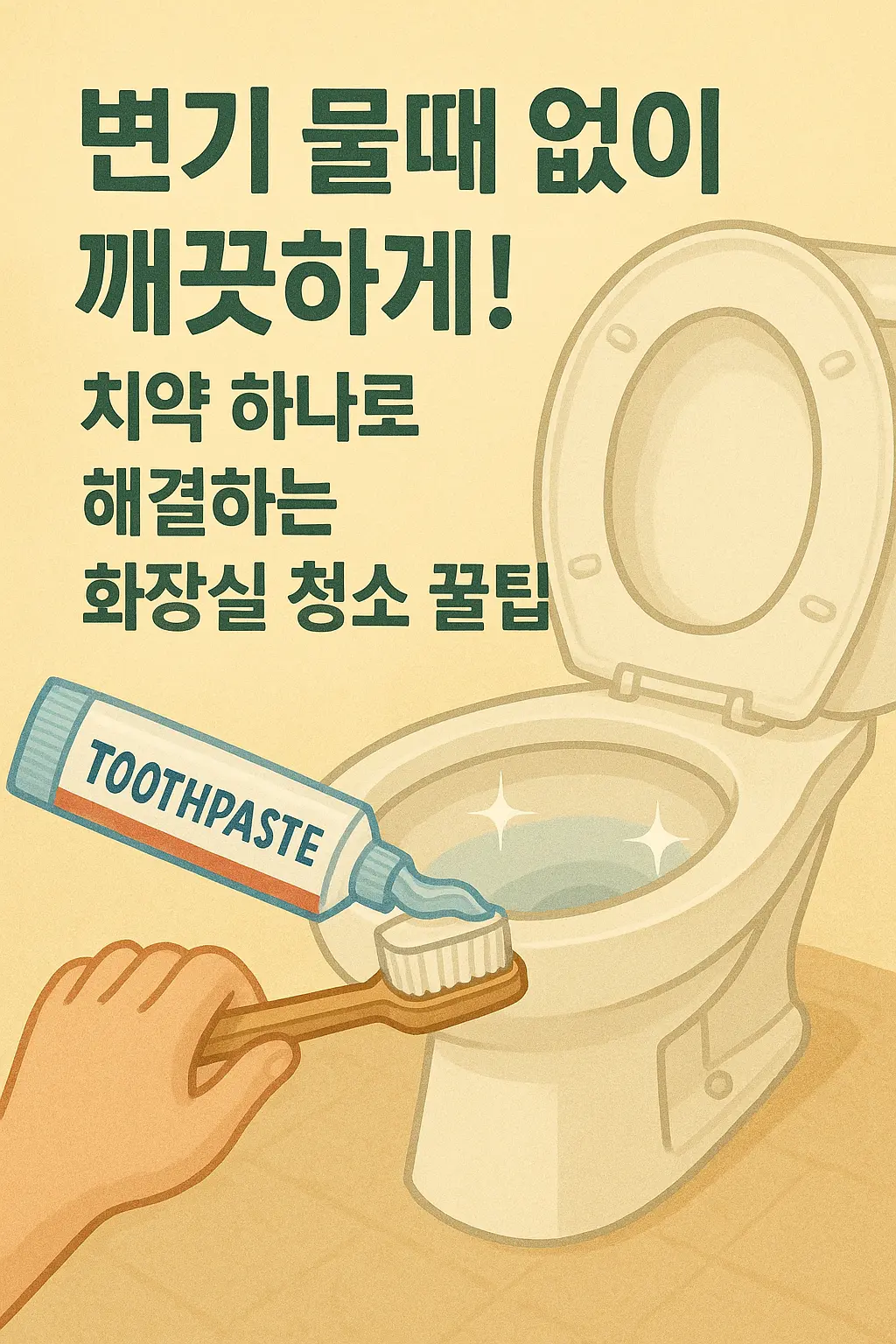 치약 하나로 간편하게 변기 청소