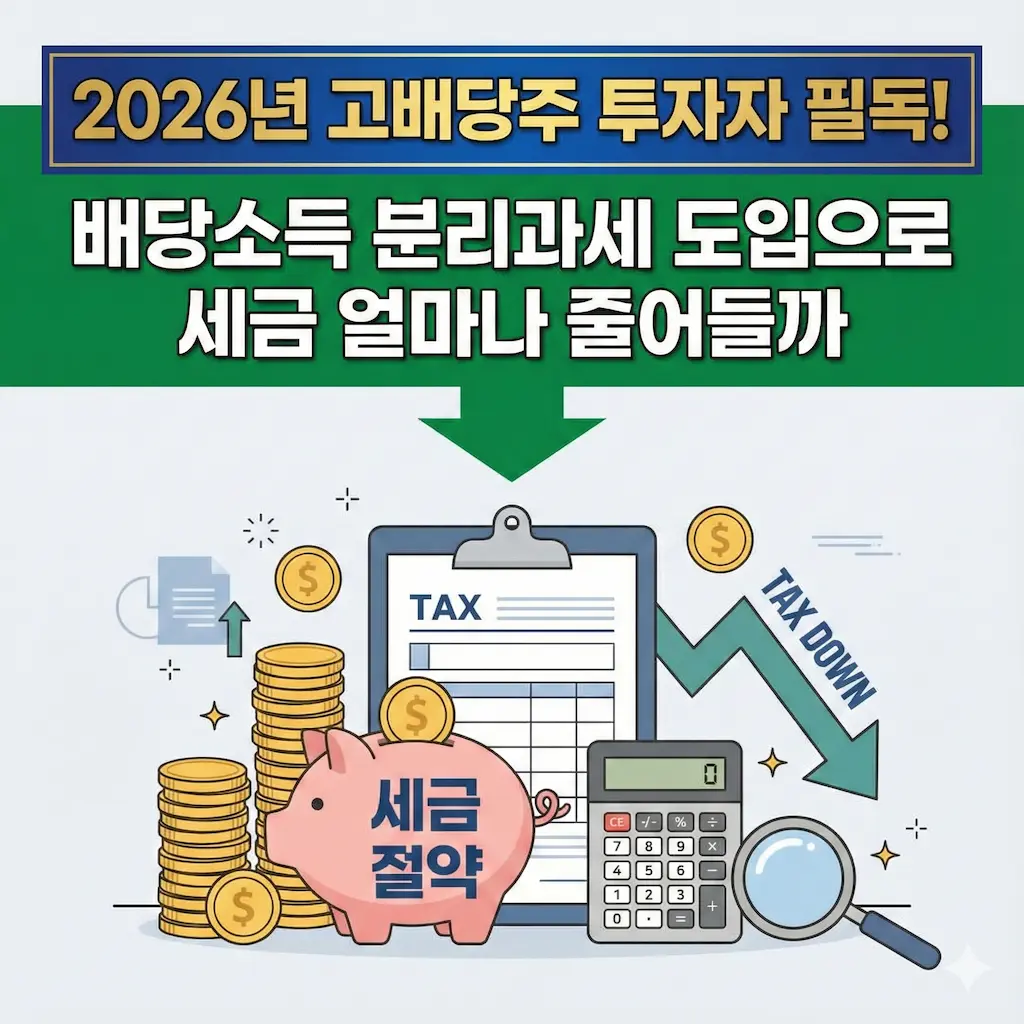 2026년 고배당주 투자자 필독! 배당소득 분리과세 도입으로 세금 얼마나 줄어들까