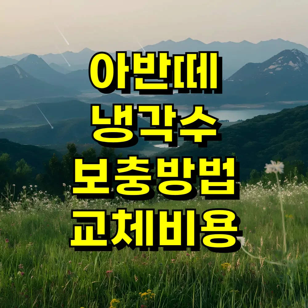 아반떼 냉각수 보충방법 교체비용