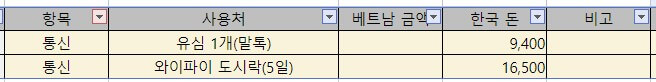 다낭 여행 경비
