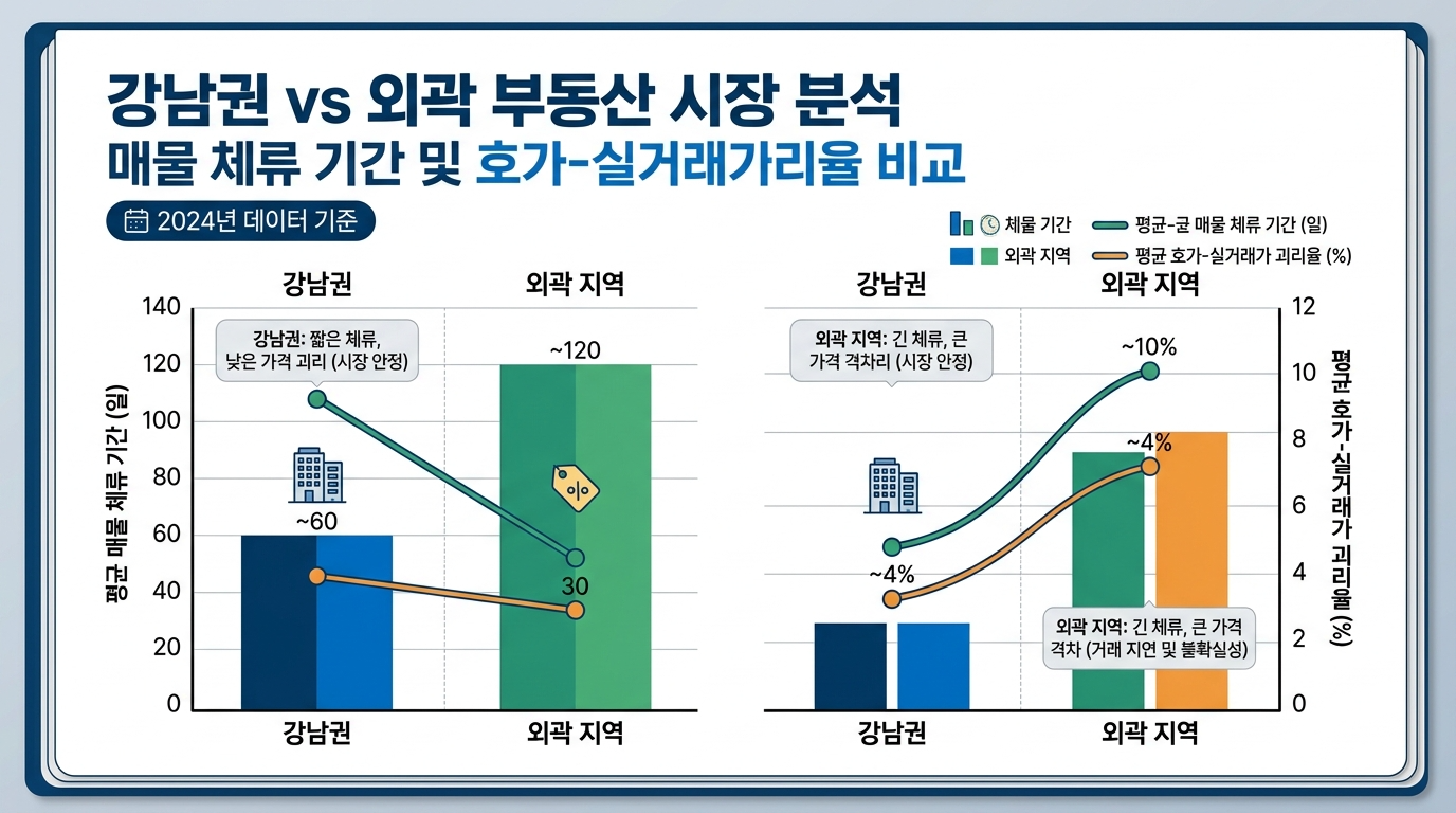 강남권 vs 외곽 부동산 시장 비교 차트