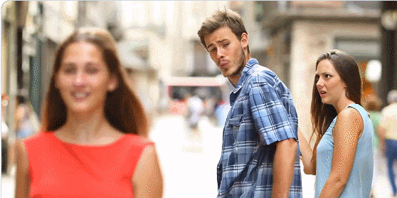 '혼란스러운&nbsp;남자친구'&nbsp;밈...X의 새 AI&nbsp;도구로 만든 소름&nbsp;끼치는&nbsp;애니메이션 VIDEO: Famous 'distracted boyfriend' meme is brought to LIFE using AI