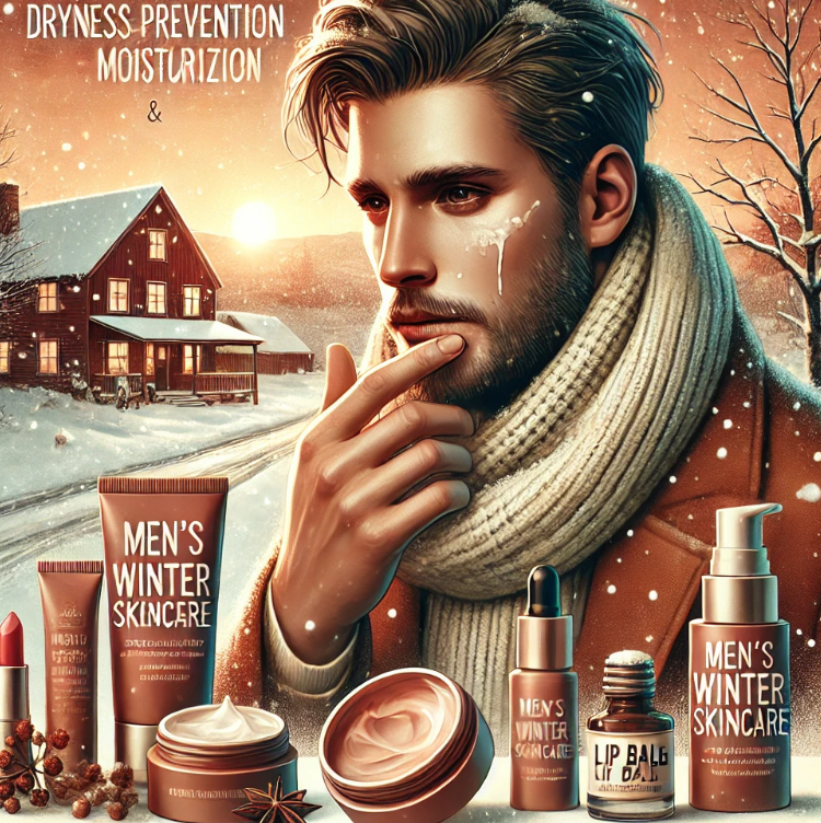 겨울철 남성 스킨케어 바르는 사진