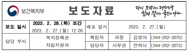 보건복지부-보도자료-자활급여-인상으로-취약계층-지원-강화