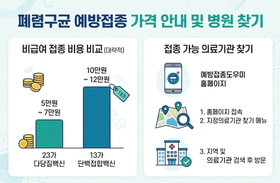 폐렴구균예방접종가격 병원별 보건소