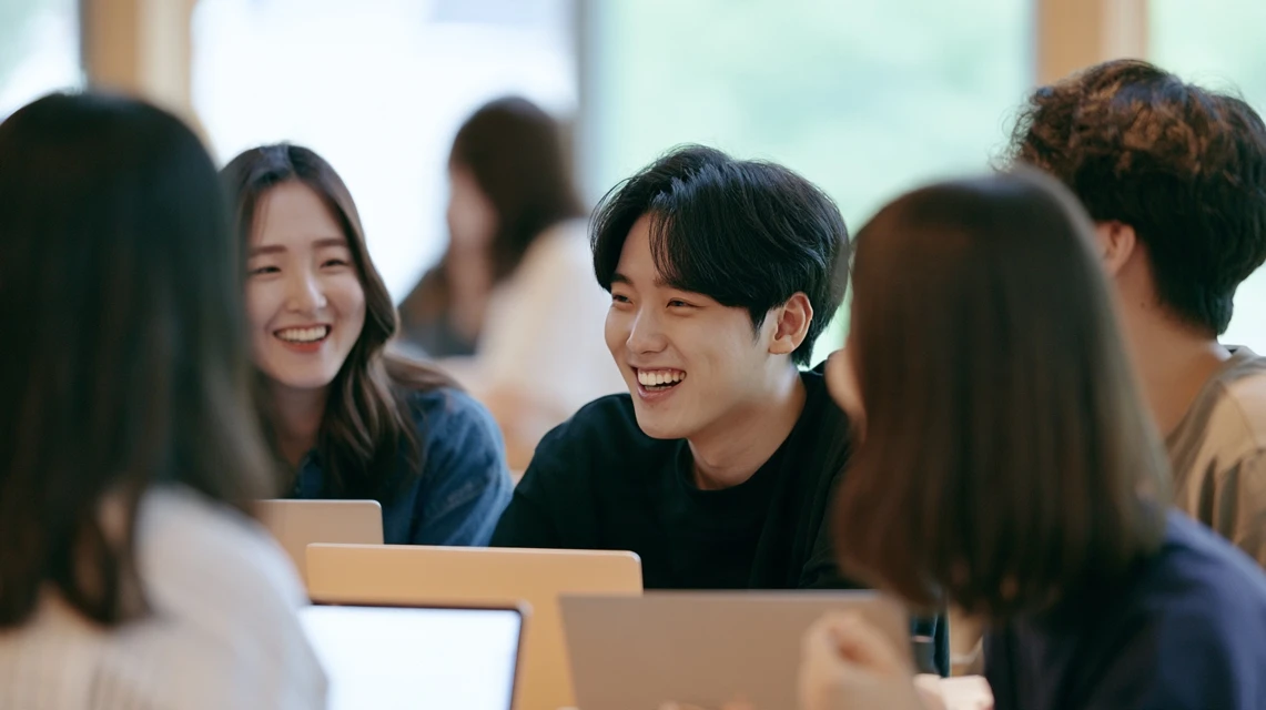 채용 공고를 함께 확인하는 스터디원들