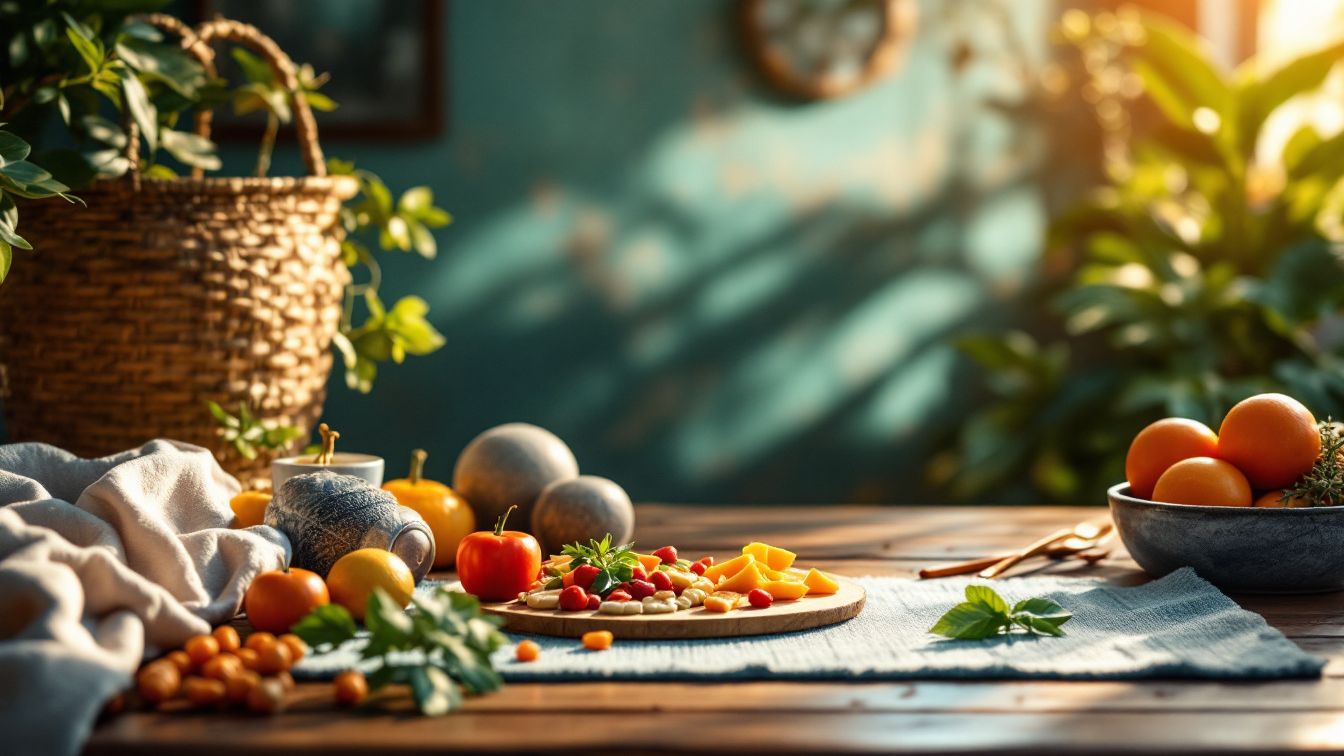 Fresh fruits are on the table.
