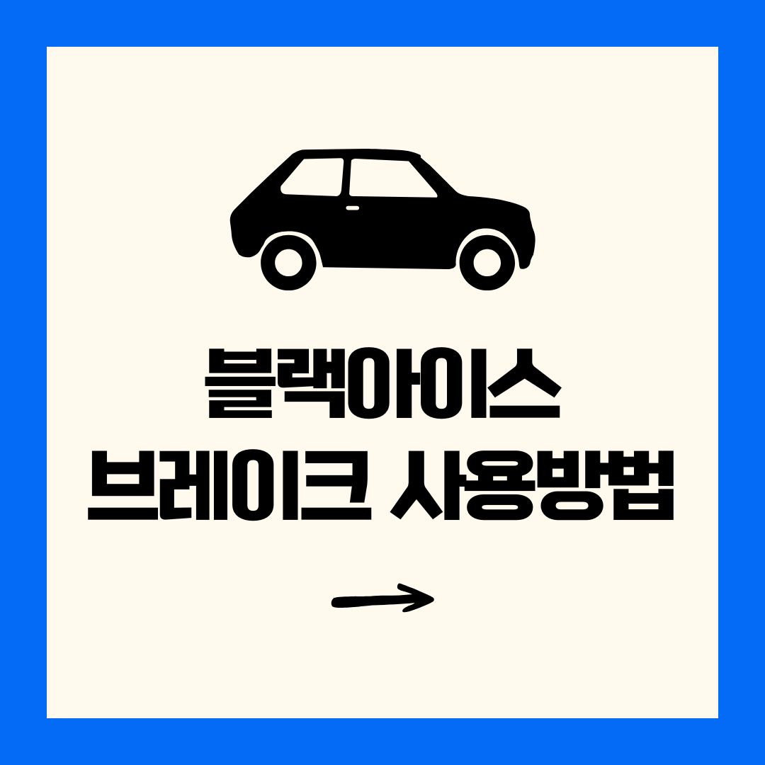 블랙아이스 브레이크 사용방법