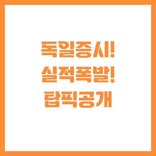 실적 개선 뚜렷한 독일 증시 탑픽 종..