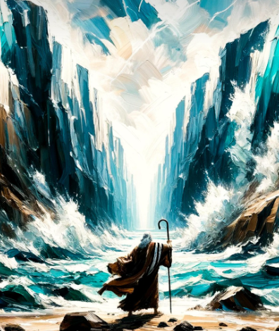 홍해 앞에 선 모세 사진