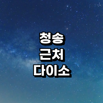 청송군 종합생활용품 다이소