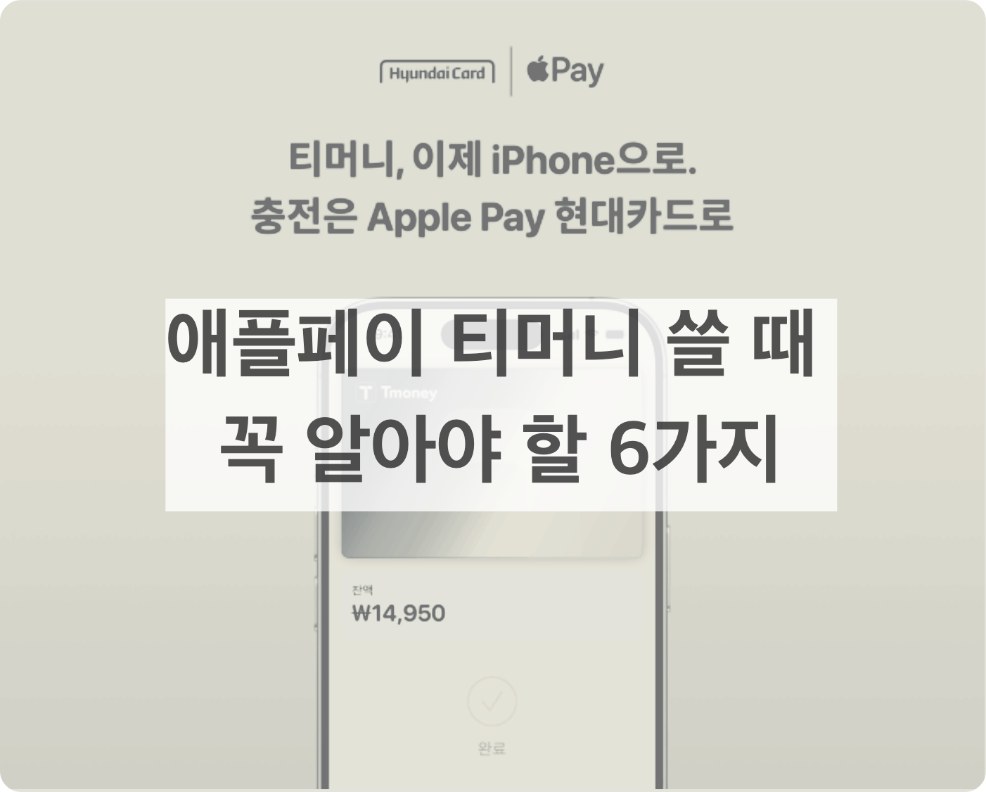 애플페이 티머니 쓰기 전 꼭 알아야 할 7가지