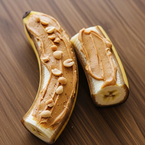 운동 전후 에너지 보충용 바나나+땅콩버터