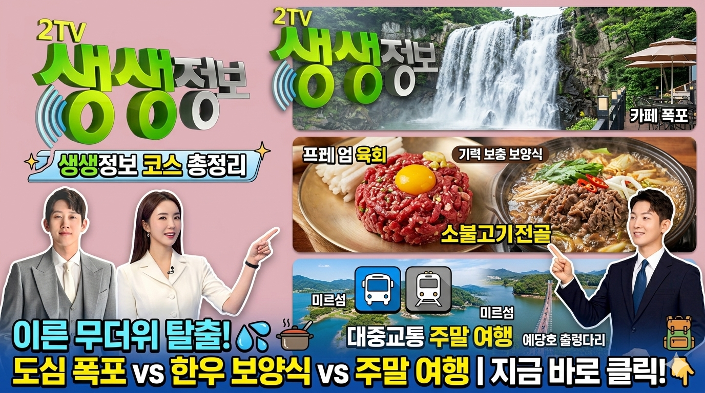 2026년 6월 2일 생생정보 폭포 명소 TOP3 총정리! 카페폭포&middot;재인폭포&middot;의림지 위치 및 운영시간 관련사진