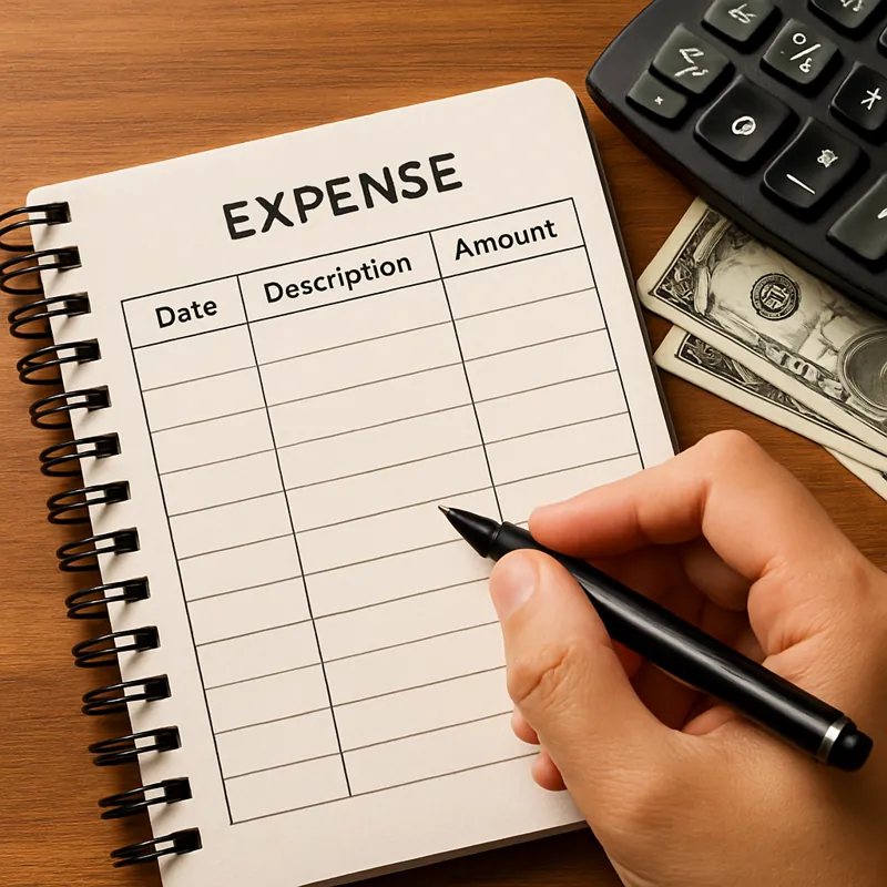 하루-단위로-가계부를-작성하는-장점을-시각적으로-표현한-이미지로-가계부를-쓰는-손과-계산기-그리고-책상이-정돈된-모습