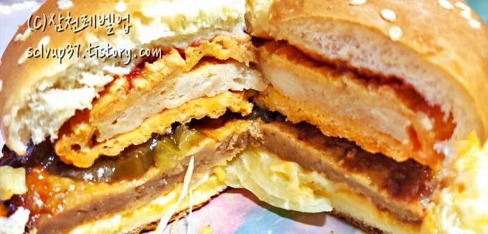 GS25 빅사이즈 빅&더블 버거 단면