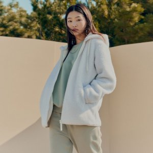 탑텐 에코 여성 쉘파 겨울 후드 뽀글이 루즈핏 집업 owt