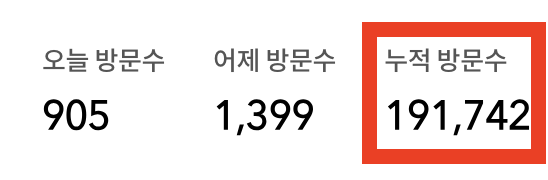 [공지] 누적 방문자 수 19만 돌파