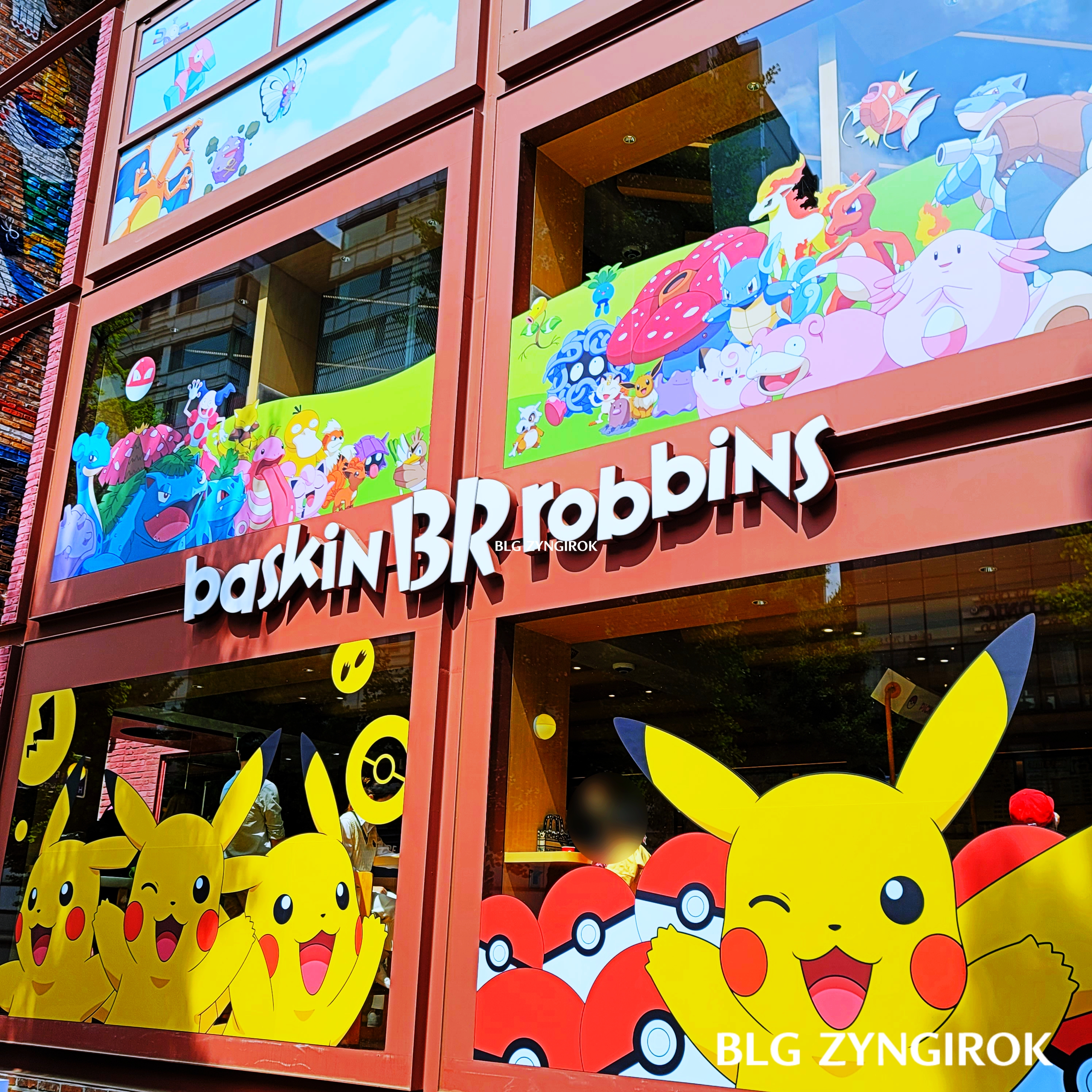 한남-베스킨라빈스-hive-포켓몬스터로-장식되어있다.