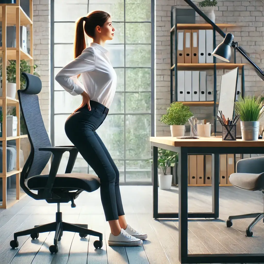 장시간-앉아있다가-스트레칭을-하는-여성