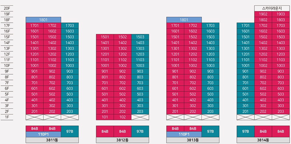 파크릭스 동호스 층별배치도 1