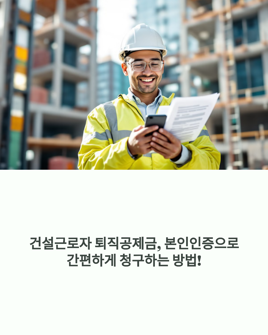 건설근로자 퇴직공제금, 본인인증으로 간편하게 청구하는 방법!