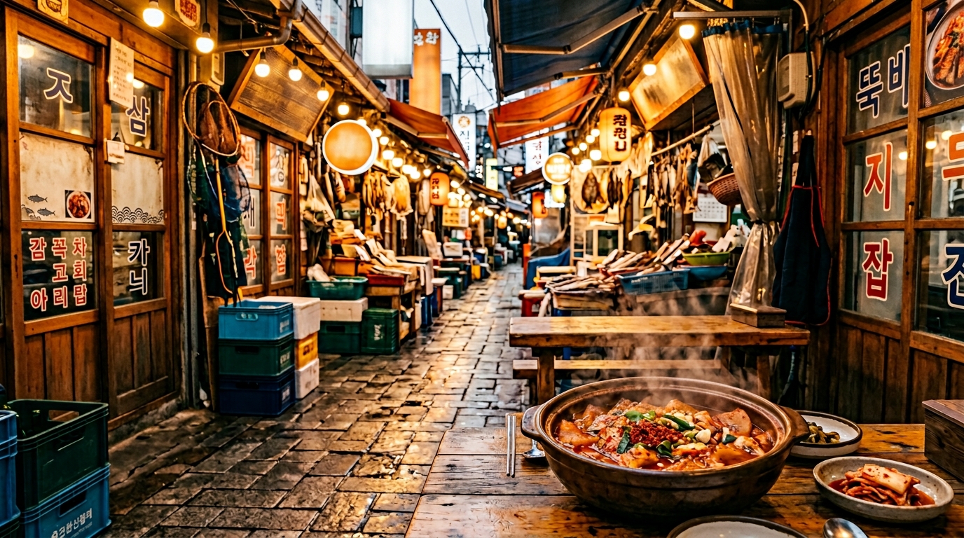 마산어시장 아구찜 거리 - 활기찬 전통 재래시장의 먹거리 풍경