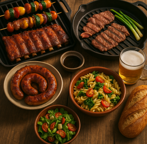 캠핑 음식 관련 사진