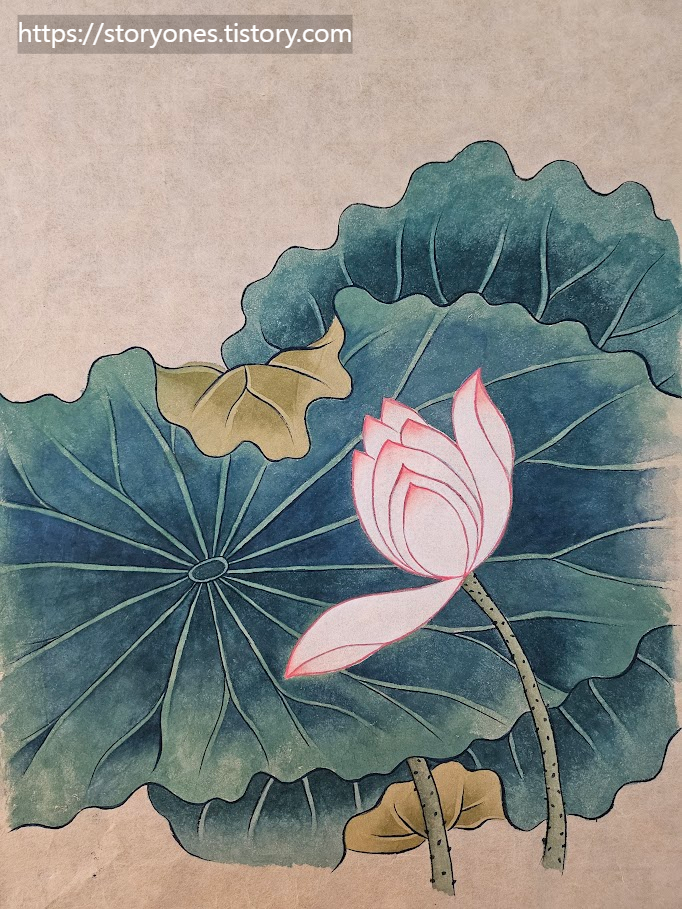 연꽃 민화 그리기