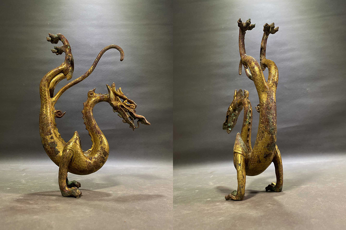 한나라 용 금동장식