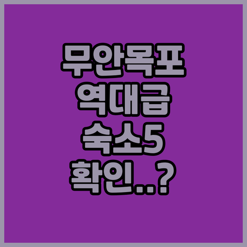 전남 무안 목포 여행 숙소 베스트 5..