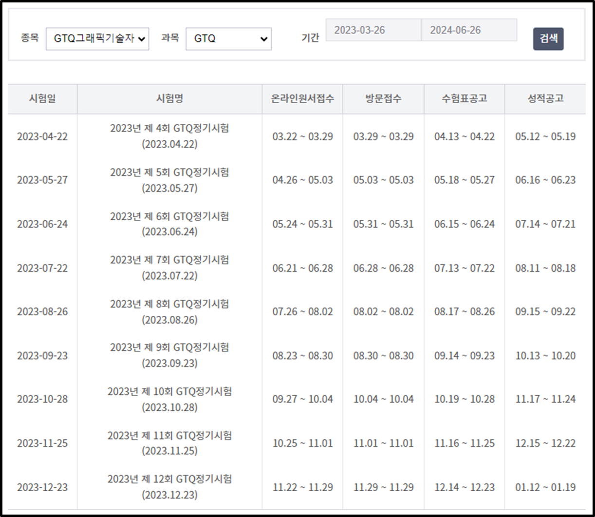 포토샵 응시일정