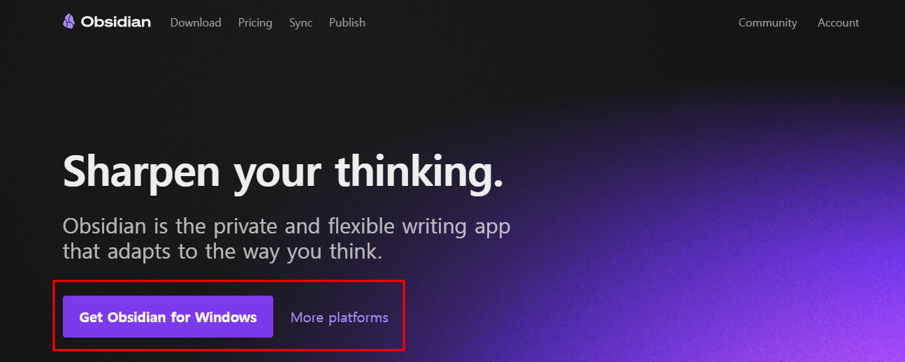 옵시디언 다운로드
