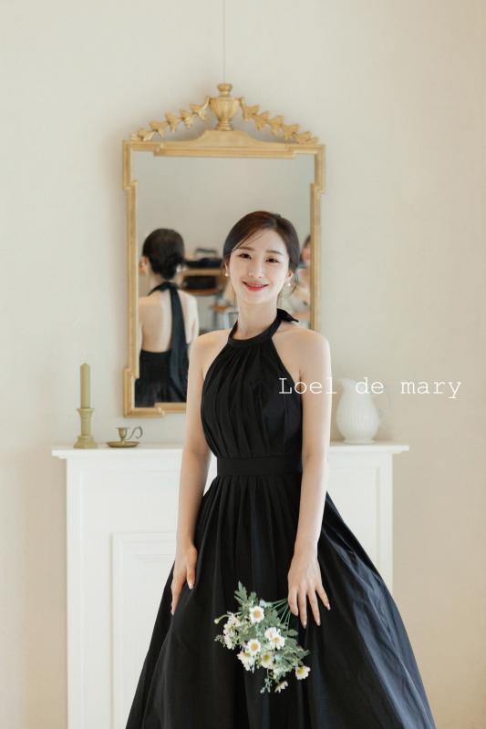 (자체제작)로아 블랙 홀터넥 타프타 셀프웨딩연주회 돌잔치원피스 피로연2부드레스(대여)