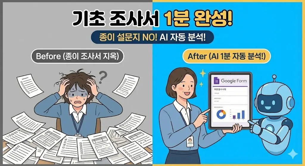 AI로 설계하고 1분 만에 분석하는 '구글 폼 기초 조사서'