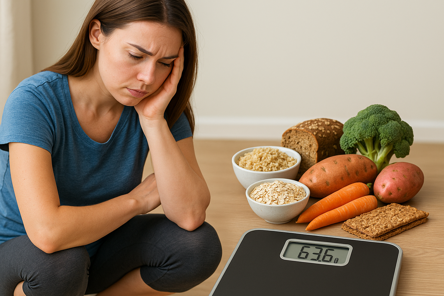 다이어트 정체기 고민하고있는 모습