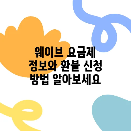 웨이브 요금제 정보와 환불 신청 방법 알아보세요