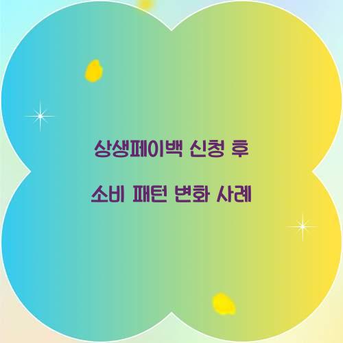 상생페이백 신청 후 소비 패턴 변화 사례