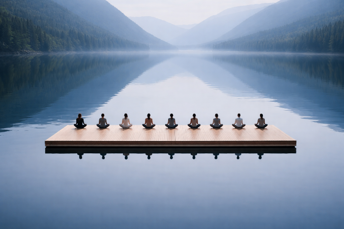 집단적 침묵과 명상을 통해 정신적 재충전을 돕는 사일런스 리트리트 현장