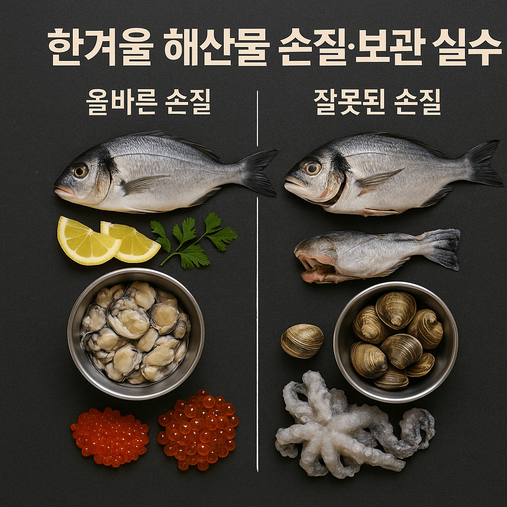 한겨울 해산물을 무조건 냉동부터 하는 습관