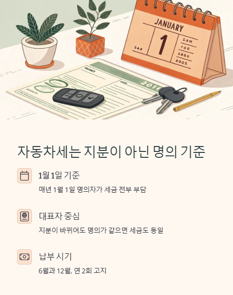 자동차세는 지분이 아닌 명의 기준