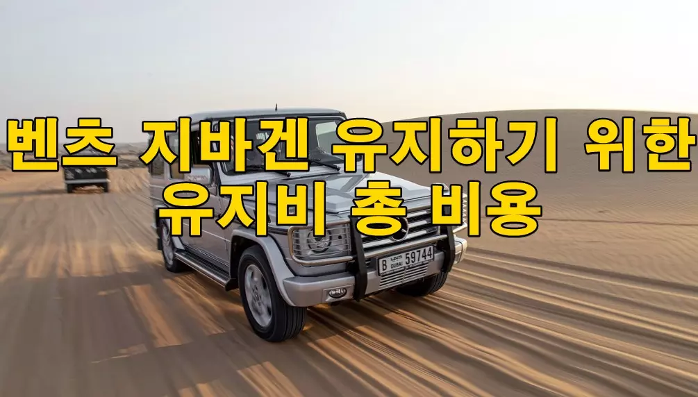 벤츠 지바겐 유지하기 위한 유지비 총 비용
