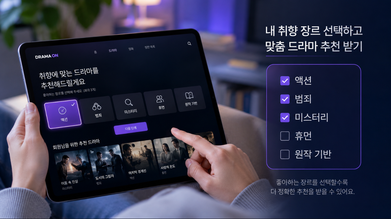 디즈니플러스에서 한국 드라마를 고르는 시청 선택 체크리스트 이미지