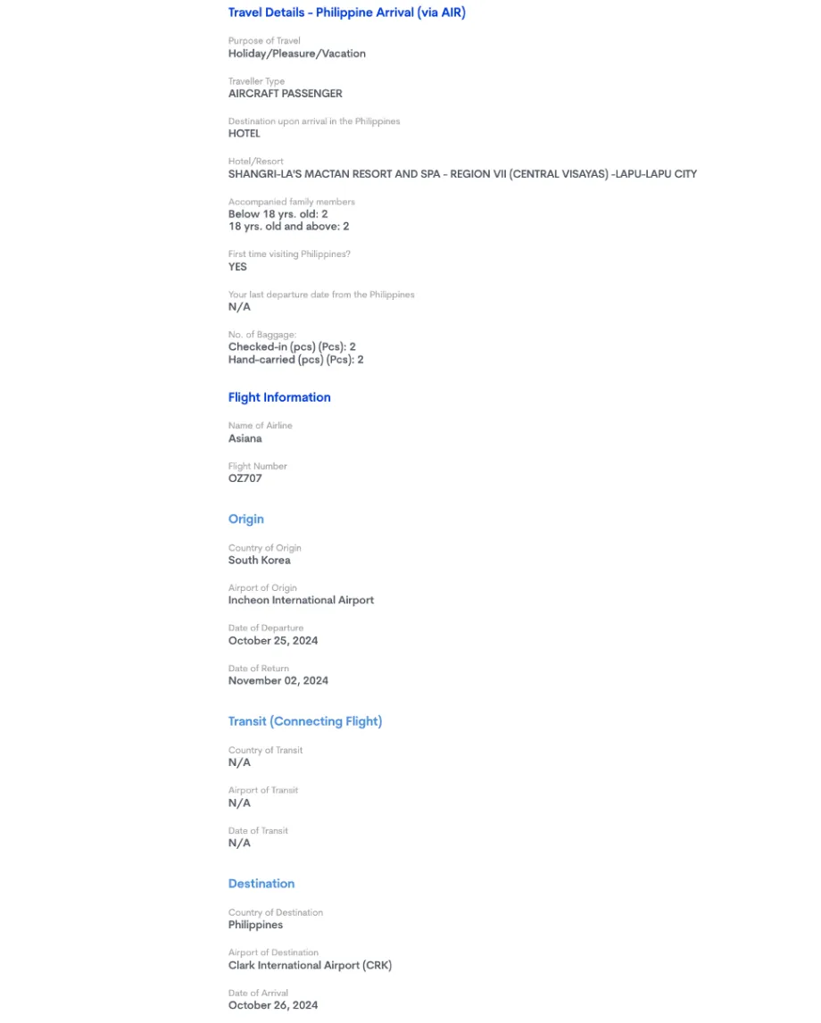 필리핀 이트래블 Summary