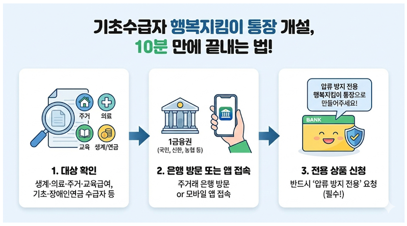 기초수급자 통장 개설, 10분 만에 끝내는 법
