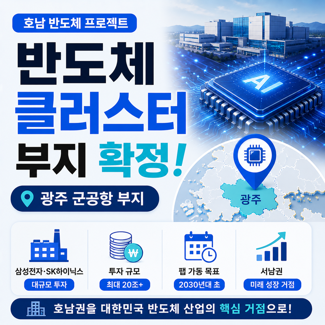 광주 군공항 부지에 조성되는 호남 반도체 클러스터 위치도
