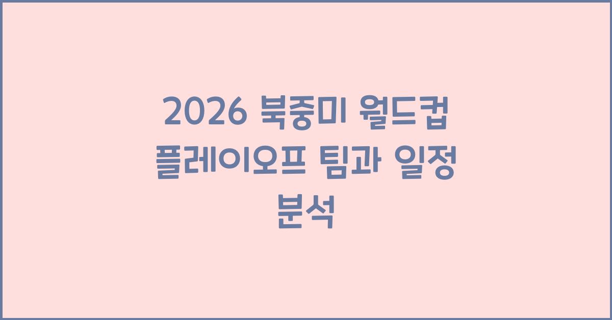 2026 북중미 월드컵 플레이오프