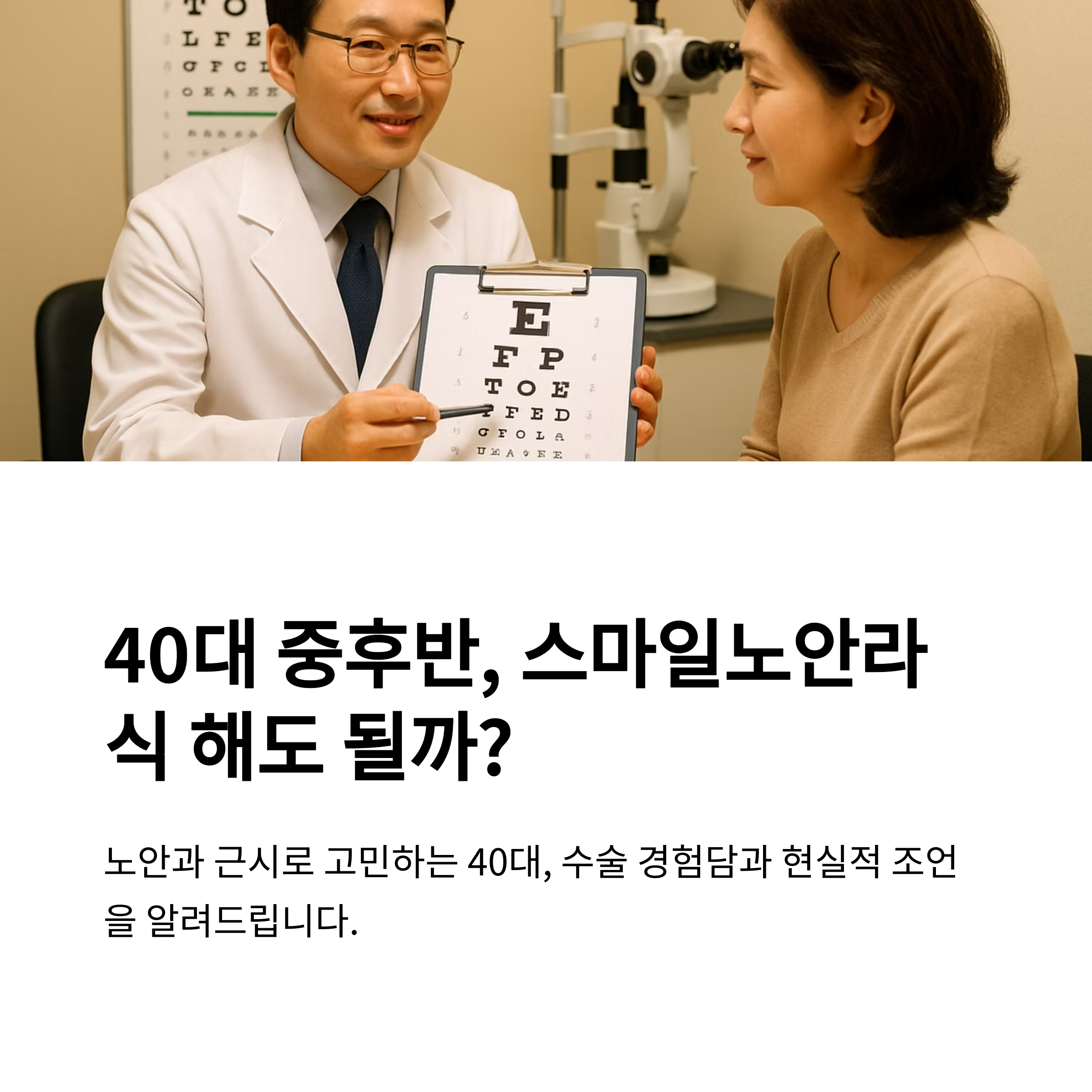 40대 중후반 스마일노안라식, 해도 될까? 경험담과 현실 조언