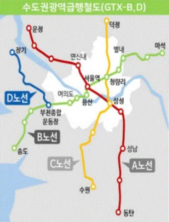 GTX B 노선 개발 수혜 지역 노선도 시장_19